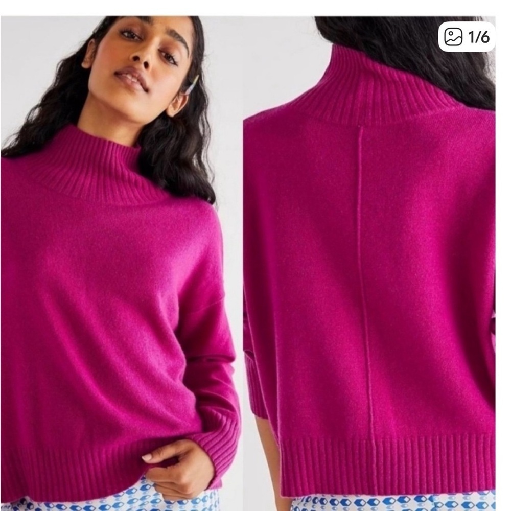 Free People Poppy Cashmere Turtleneck, Purple Dream